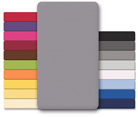 CelinaTex Jersey Topper Spannbettlaken Lucina Doppelpack 180x200-200x200cm dunkel grau 100% Baumwolle gekämmt bis 12cm Matratzenhöhe Spannbettbezug, Leintuch, Bettlaken, elastisch, Strech, Oeko-Tex