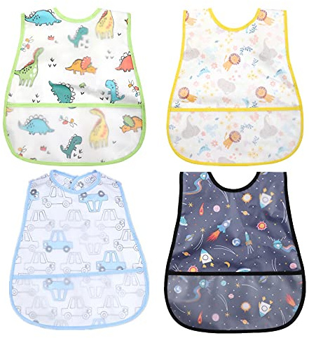 norinori Baby bibs Waterproof Bib - Feeding bib, Adjustable Washable, Soft ForToddler Infant Kids, 0-36 Months