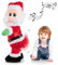 Gfilay Twerkender Weihnachtsmann - Tanzender Weihnachtsmann mit Musik, animierter Weihnachts-Plush-Puppe, die englisches Lied singt, Weihnachtsspielzeug für Kinder