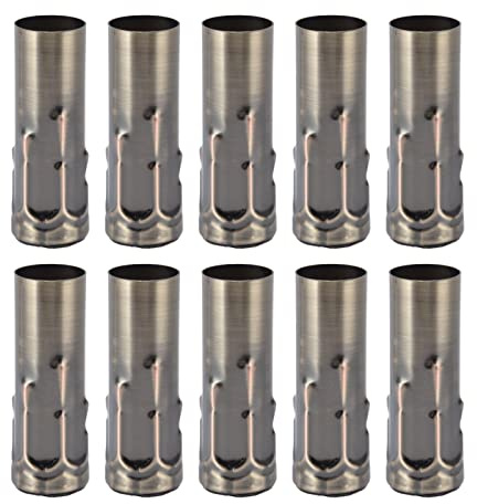 10 Styck E14 Metallrör Lamphuvud Hölje Järn för Ljuslamphållare Rör Lampfot 25x80mm Kristallkrona Rör Belysning Tillbehör Armaturer(Grön brons)
