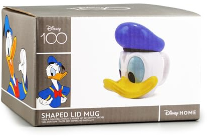 Disney Mickey & Friends Shaped Mug with Lid - Donald Duck - 3D Mug - Disney Gift - Office Mug
