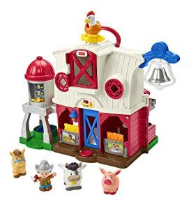 Fisher-Price Little People Granja cuida a los animalitos Set de Juego con Figuras, Accesorios, Luces y Sonidos, Juguete +1 año, versión español + portugués + Italiano + inglés (HPF43)