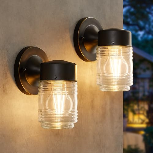 2 Pack Outdoor Wall Lantern,Exterior Waterproof Wall Sconce Light Fixtures