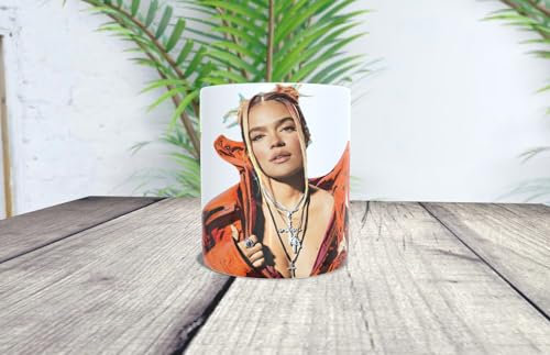 La Huella Taza personalizada KG. Para fans de la música urbana y el trap. Fans de La Bichota. Colombia. Artista de Reggaetón.