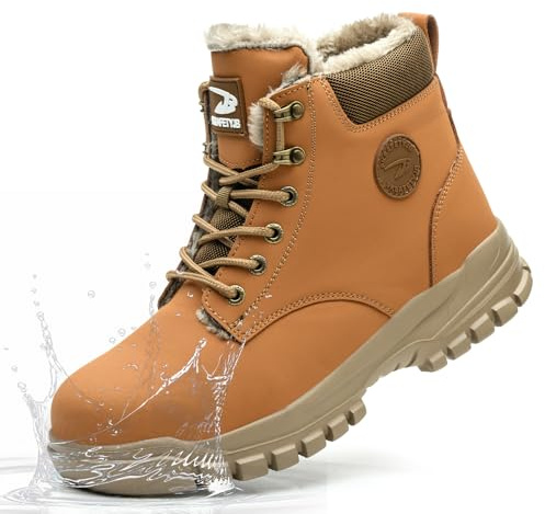 KTDYG Chaussures de Securite Hiver Hommes Femmes Imperméable Basket de Securite Embout Acier Protection Bottes Chaussures de Travail Antidérapante Chaudes