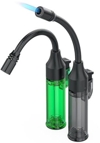 Maxfire Long Flexible Lighter Jet Flame Torch Lighter Refillable Windproof Lighter for for BBQ, Stove, Candle, Kitchen Cooker, Hobs, (Sold without Gas)(pack of 2)