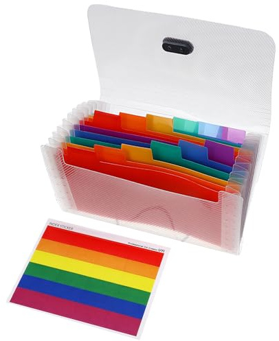 A6 Receipt Organizer 13 Pocket Small Accordion Folder A6 Mini Accordion File Organizer Expanding File Folder for Small Business Coupon Organizer Revision Card Holder Colorful