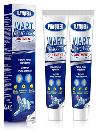 PLAYQUEEN Skin Tag Remover - 2 Pack, Wart Remover, Fast Action Wart Gel Maximum Strength Cream with Salicylic Acid - Fast-Acting Wart Cream Freeze Off Designed for Warts.