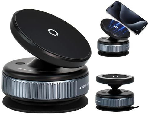 Ulluthu Supporto per Telefono con Ventosa per Auto, Supporto Magnetico Cellulare Auto 360° Rotazione Universale Automobile Adatto Smartphone Porta Telefono Auto per Cruscotto Compatibile iPhone