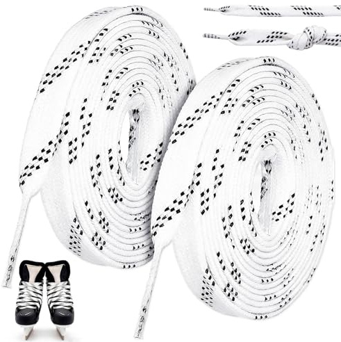 WiDream 1 Par Cordones de Hockey sobre Hielo, Cordón de Skate Encerado, Cordones Profesionales para Patines de Hielo, Cordones para Patines de Hockey sobre Hielo de Roller Derby(244cm)
