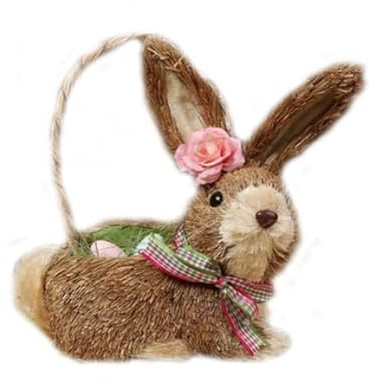 Lodoot Figuras de paja artificial para Pascua, adornos de escritorio tejidos, hierba marrón