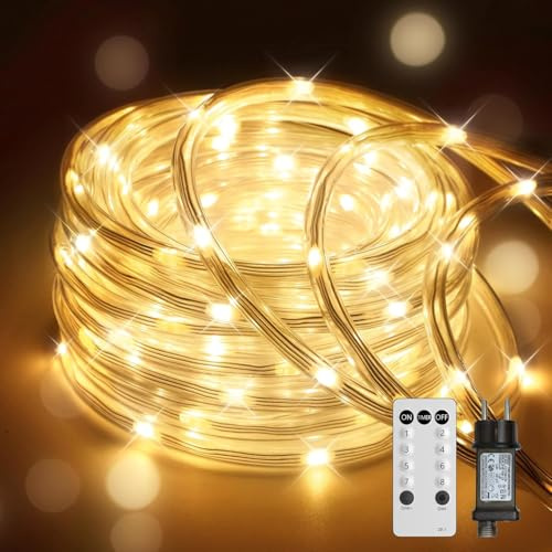 JVURICE Manguera de Luces Exterior, 30M 700 LED Manguera Led Exterior IP67 Resistente 8 modos Cadena de Luces Blanco Manguera de Luz Navidad Decoración al Agua para Exterior Terraza Jardín
