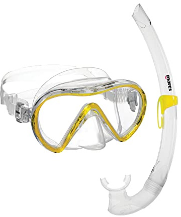 Mares Combo Vento - Set maschera e boccaglio adulto, maschera a lente singola in silicone, boccaglio ergonomico con bocchino in silicone
