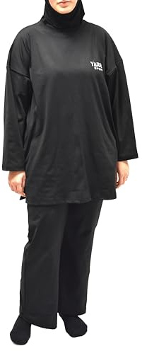 YARRASPORT - Tuta sportiva da donna musulmana Hijab sportiva da donna musulmana, Nero , M