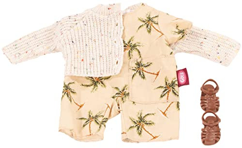 Götz 3403500 Kombination Palm Springs - Puppenbekleidung Gr. S - 4-teiliges Bekleidungs- und Zubehörset für Babypuppen von 30-33 cm
