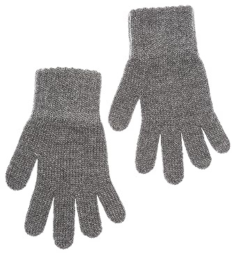 KNITAS Guanti da dita a maglia in lana per bambini I caldi guanti invernali a doppio strato per ragazzi e ragazze 3-4 anni I comodi guanti morbidi di colore grigio - taglia 5