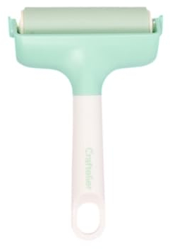 Craftelier - Roller for Adhering Materials Such as Fabrics and Vinyls to The Cutting Mat | Eliminates Wrinkles, Creases and Bubbles | Roller Size: 8.89 cm (3.5) - Turquoise and White