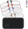 JOX Nose Reading Glasses with Compact Case - Slim Nose Reading Glasses to stick on the mobile phone - Flex-Fit Technology - Unmatched Clarity and Comfort for Your Reading Needs (Brown, 1, Dioptres)