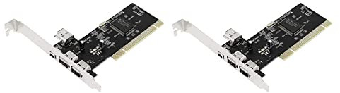 Janasiba 2X IEEE 1394 Carte Firewire 3 Ports Adaptateur PCI Firewire Carte Contrôleur PCI IEEE 1394 pour PC de bureau