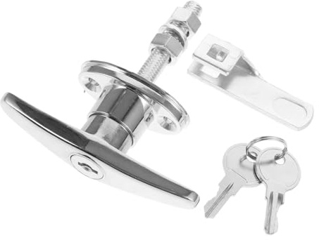 OSALADI Serrure De Poignée T En Alliage De Zinc 3.82X3.66X1.38 Pouces Avec Clé Pour Boîte À Outils Armoire Et Classeur Verrouillage Sécurisé Pour Bureau Et Rangement