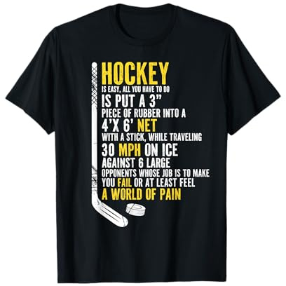 Funny Hockey Player Hockey Fan Saying Hockey Is Easy T-Shirt