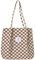 Bikasun Groß Umhängetasche Damen Cord Schultertasche Strandtasche Cord Tasche Crossbody Tasche Shopper Tote Bag Einkaufstasche Handtasche Shopper für Arbeit Einkaufen Schule Braun Schachbrettmuster