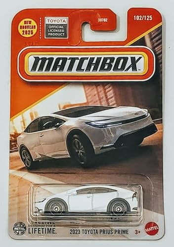 Matchbox 2023 Toyota Prius Prime Diecast Auto, Maßstab 1:64, Weiß, 102/125