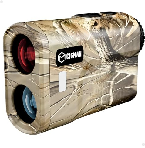 Hunting Range Finder 3280 Yards, CIGMAN Rechargeable Laser Rangefinder 6X Magnification, 7 Modes Rangefinder with Slope, Distance, Angle, Speed, Scan, Waterproof Hunting Gear for Hunter (Camo)