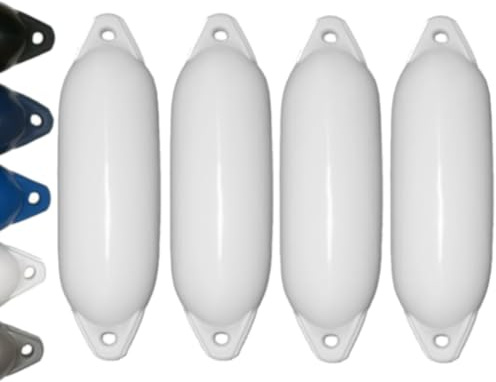 12skipper Lot de 4 pare-fender Majoni Star 25 Long Fender - blanc