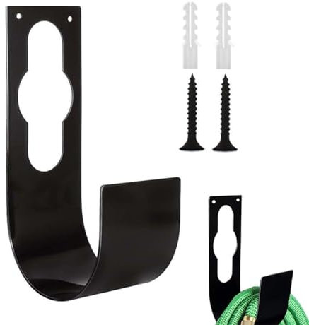 Hose Pipe Holder, Expandable Garden Hose Hanger Holder, Watering Hosepipe Hook with Screws, for 25' - 100' (7.5m - 30m) Hose Pipes