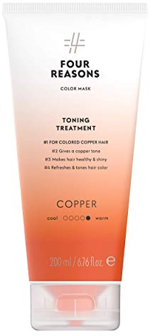Four Reasons Color Mask -Copper - (27 Colours) Toning Treatment, Colour Depositing Conditioner, Tone & Enhance Colour-Treated Hair - Semi Permanent Hair Dye, Vegan and Cruelty-Free, 200 ml
