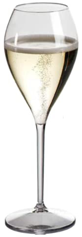AIOS Set of 6 Unbreakable Triam BPA Free Champagne Flutes. Capacity 160ml