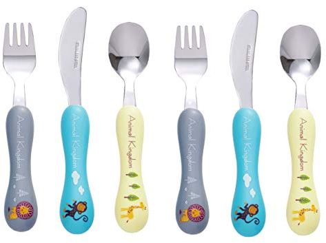 Bon Animal Kingdom 6-Piece Children's Cutlery Set/Kids Cutlery/Flatware - 2 x Knives, 2 x Forks, 2 x Spoons - Mirror Polished Stainless Steel with Fun Animal Designs