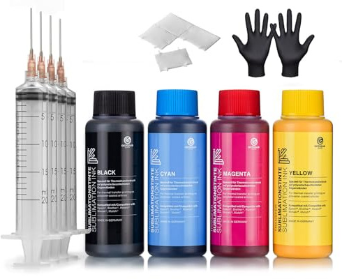 4X 250 ML Encre de Sublimation Compatible pour Epson, Brother, Roland, Mimaki, Mutoh, CMYK