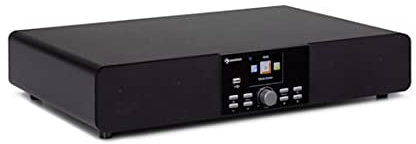 AUNA Stealth Base - Connect Soundbase, 2 x 15 W + 30 W RMS, Radio Internet/Dab + / FM, Fonction Bluetooth, Application AirMusic Control, écran LCD 2,8, Port USB, entrée de Ligne - Noir