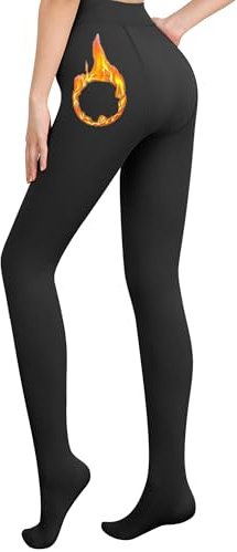 Libella collant termico donna con fodera interna invernale caldo coprente treggings senza cuciture vita alta collant sportivo multicolore Nero 4152 L