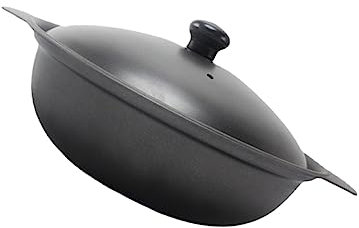 SUNMME 1 pz casseruola Contenitore per Riso in Ceramica pentola per brasare con Coperchio casseruola da Cucina Padella casseruola Rotonda Nera casseruola casseruola per Pollo brasato (