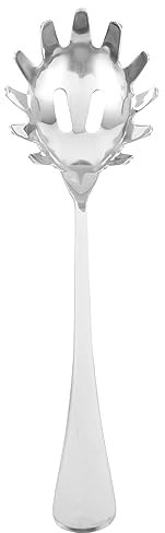 IMIKEYA Cucchiaio professionale per spaghetti, mestolo da cucina in acciaio inox, lucidato a specchio, forchetta per spaghetti per scolare, lavabile in lavastoviglie