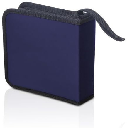 GANILITY CD-Tasche, Tasche für 40 Discs, CD/DVD-Tasche Aufbewahrungsschutz, CD-Aufbewahrungstasche für Haus und Auto (Blau)