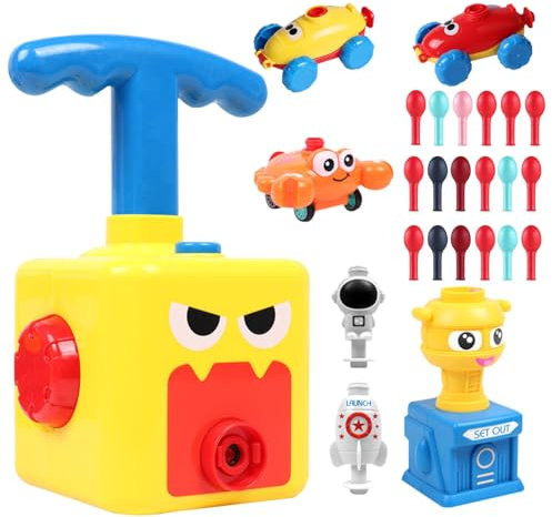 TOSUTO 25 in 1 Ballon Auto Spielzeug, Kinder Balloon Powered Car Launcher Toy, Trägheitsspielzeug Spaß Power Auto Kind Geschenk