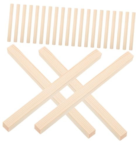 TOKIDNY 50pcs Unfinished Wood Dowel Rod Sticks Solid Wood Strips for Crafts DIY Projects Square Dowel Sticks for Home Decor Crafting
