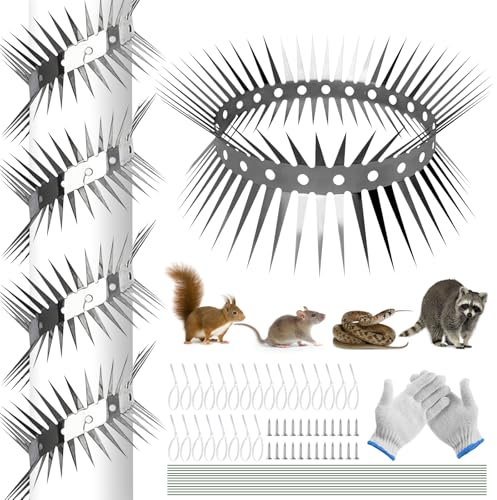 HYran Pic Anti Pigeon, Repulsif Chat Exterieur, Repulsif Pigeon, Pic Anti Chat, Ceinture Anti Chats pour Arbre et Gouttière Piege a Fouine, pour la Maison, la Gouttière et l'arbre (300cm)