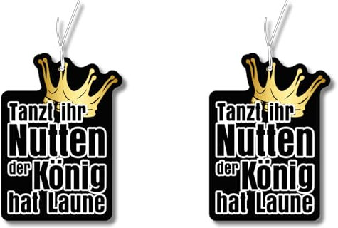 2 x albero profumato con motivo Der König hat Laune, distributore di profumo auto, deodorante per auto, deodorante, ciondolo profumato auto, set per auto
