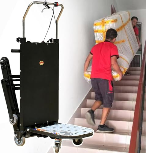 Carretilla Manual Eléctrica para Escaleras -Plegable con Función Giratoria Y Oruga De Goma para Subida/Bajada Fácil Escaleras, Motor 2980w Carga Máxima 500kg para Movimiento Objetos Pesados