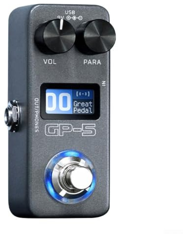 Procesador multiefectos para guitarra eléctrica con batería integrada | Interfaz de audio ABS compacta y tarjeta de sonido | Más de 100 sonidos | Alimentación CC/USB | Transmisión inalámbrica |