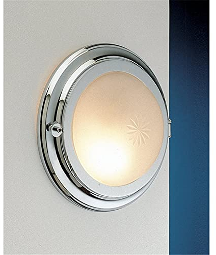 Licht-Erlebnisse LED Wandlampe Chrom aus Messing Glas 4000K rund Bullauge Schiffslampe Bad Badezimmer Treppenhaus