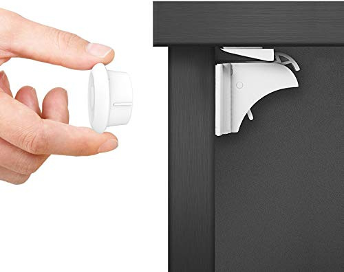 Dokon Chiusure Sicurezza Bambini (20 Serrature + 3 Chiavi) Bambino Serrature Magnetiche di Sicurezza per Armadietto, Cassetto, Armadio, Non Necessitano Attrezzi, Con forte Adesivo