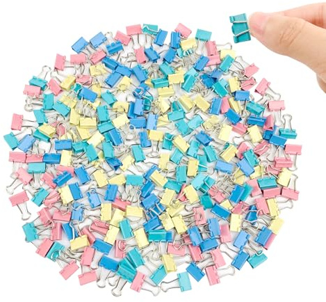Ykimok 240-Pack Mini Binder Clips in 4 Colors (Blue, Yellow, Red, Green), 15mm/0.6-Inch Small Paper Clips for Home, School, Office and Business