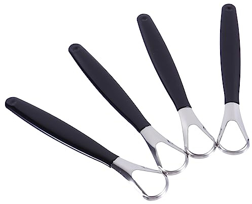 minkissy 4 Pezzi Spazzola Per Rivestimento Lingua In Acciaio Inossidabile Spazzola Per Lingua Più Spazzola Per Lingua Raschietto Strumento Per Raschiare La Lingua Orale Raschietto