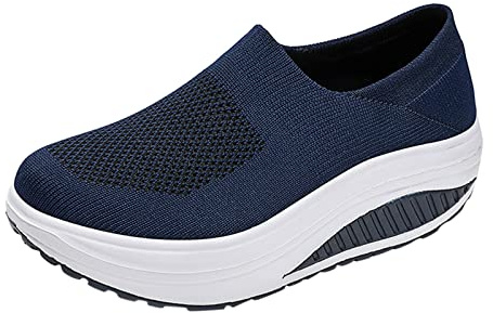 Zapatos sin cordones para mujer, zapatillas de verano, informales, cómodas, ortopédicas, de malla, para paseo, aire, cojín de gimnasia, deportes, ligero, fitness, exterior, adelgazantes, basculantes,
